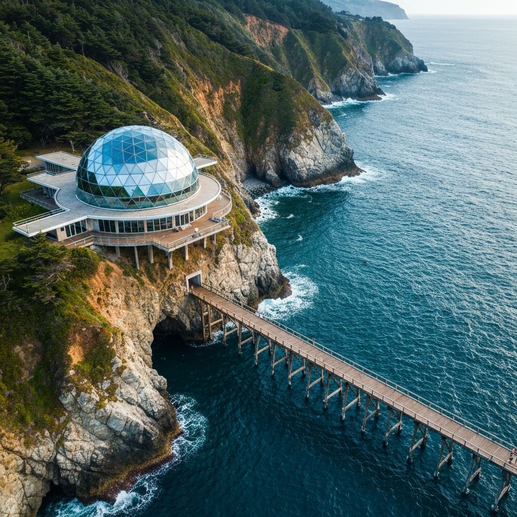 Aerial view with both oceans