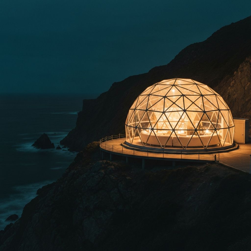 Dome illuminated at night