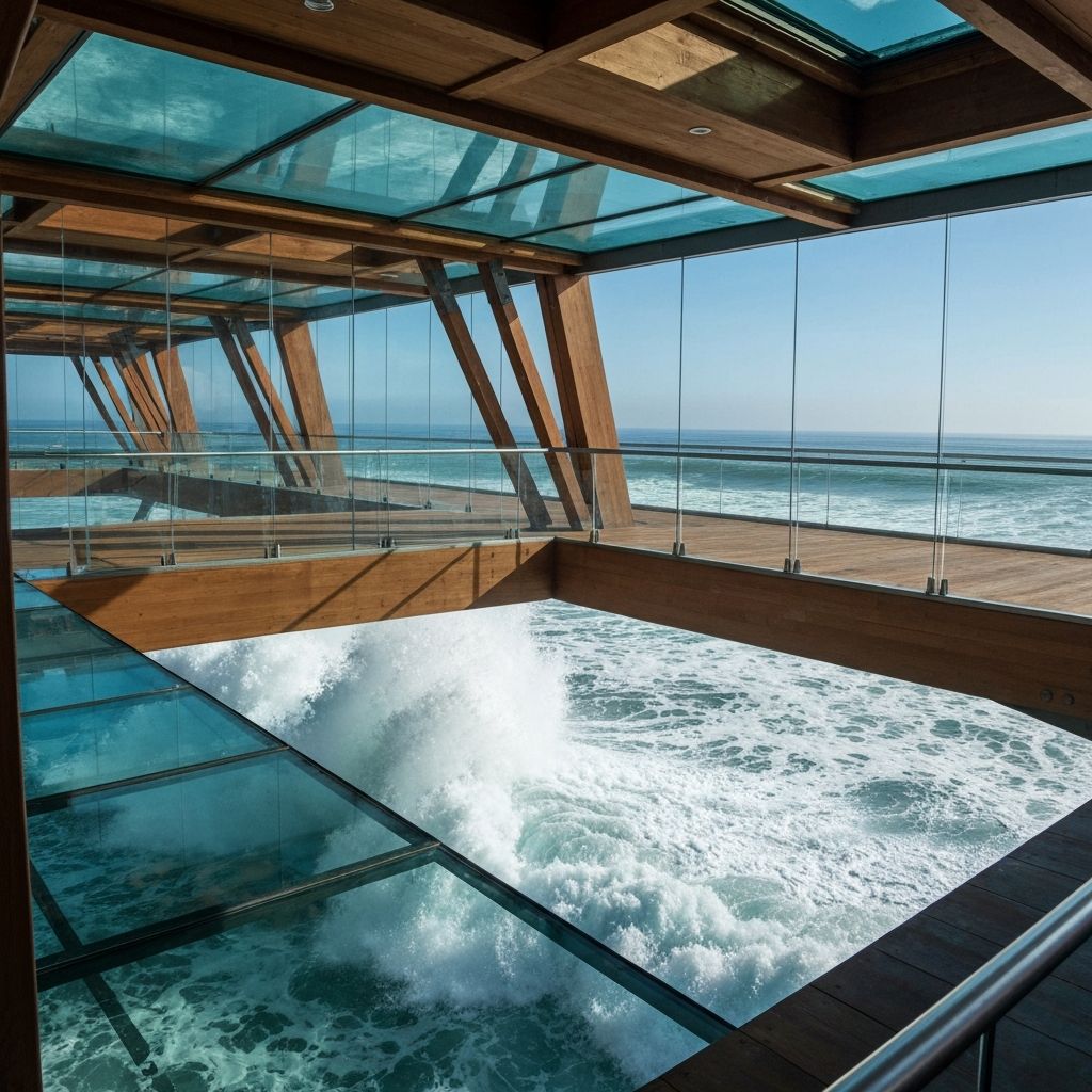 Glass pier extending over Pacific