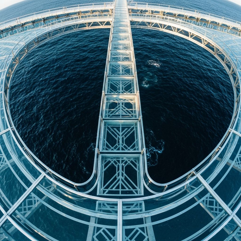 Glass walkway on pier