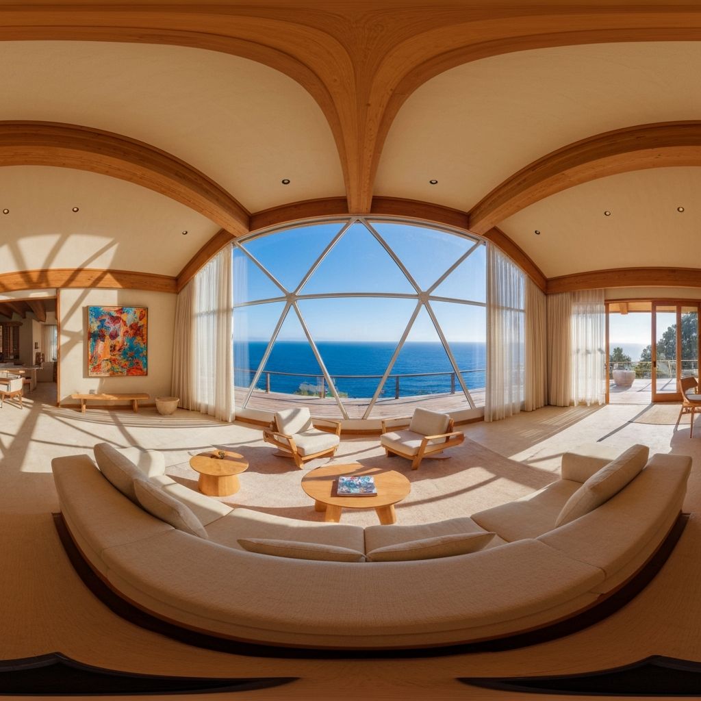 Living room with panoramic ocean views
