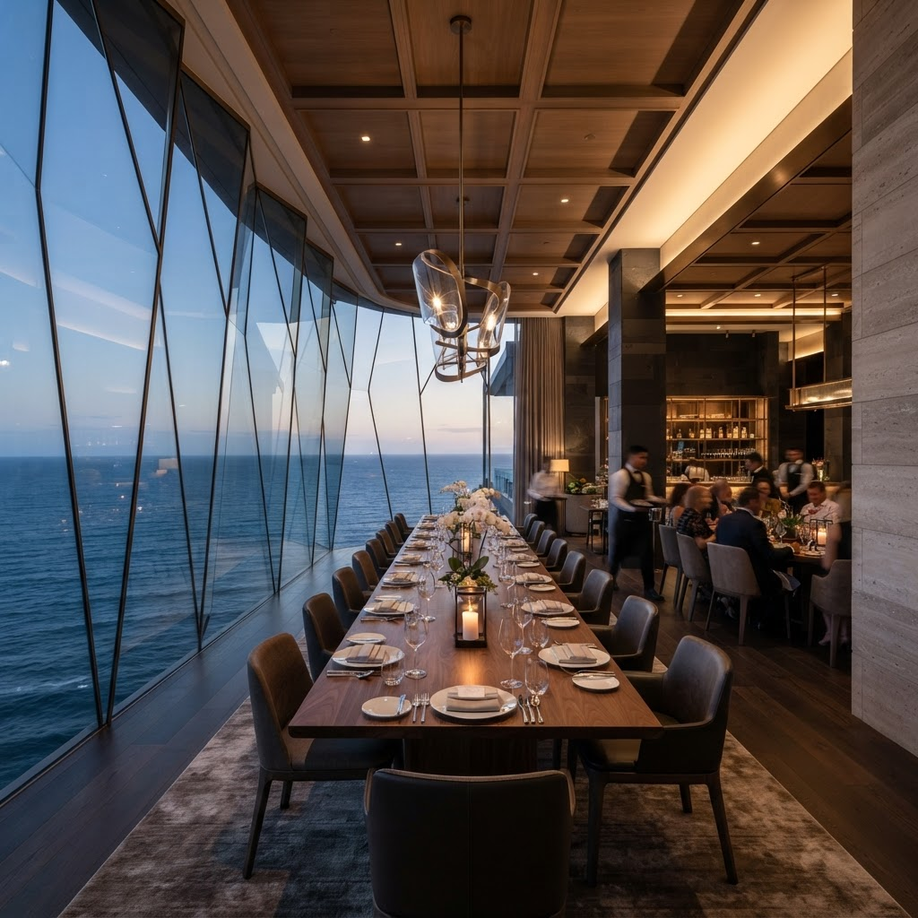 Horizon Dining interior at Oasis Pier