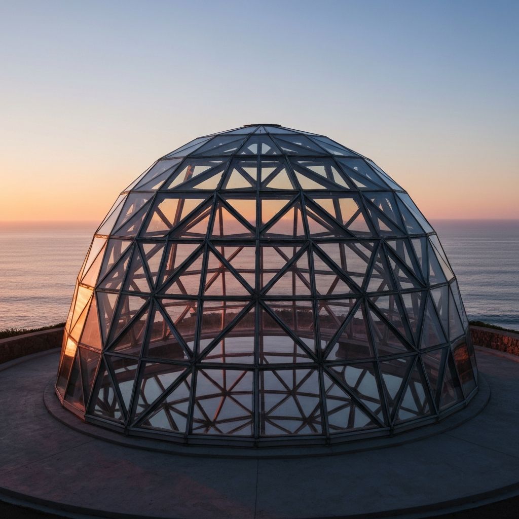 Sunrise reflecting on dome