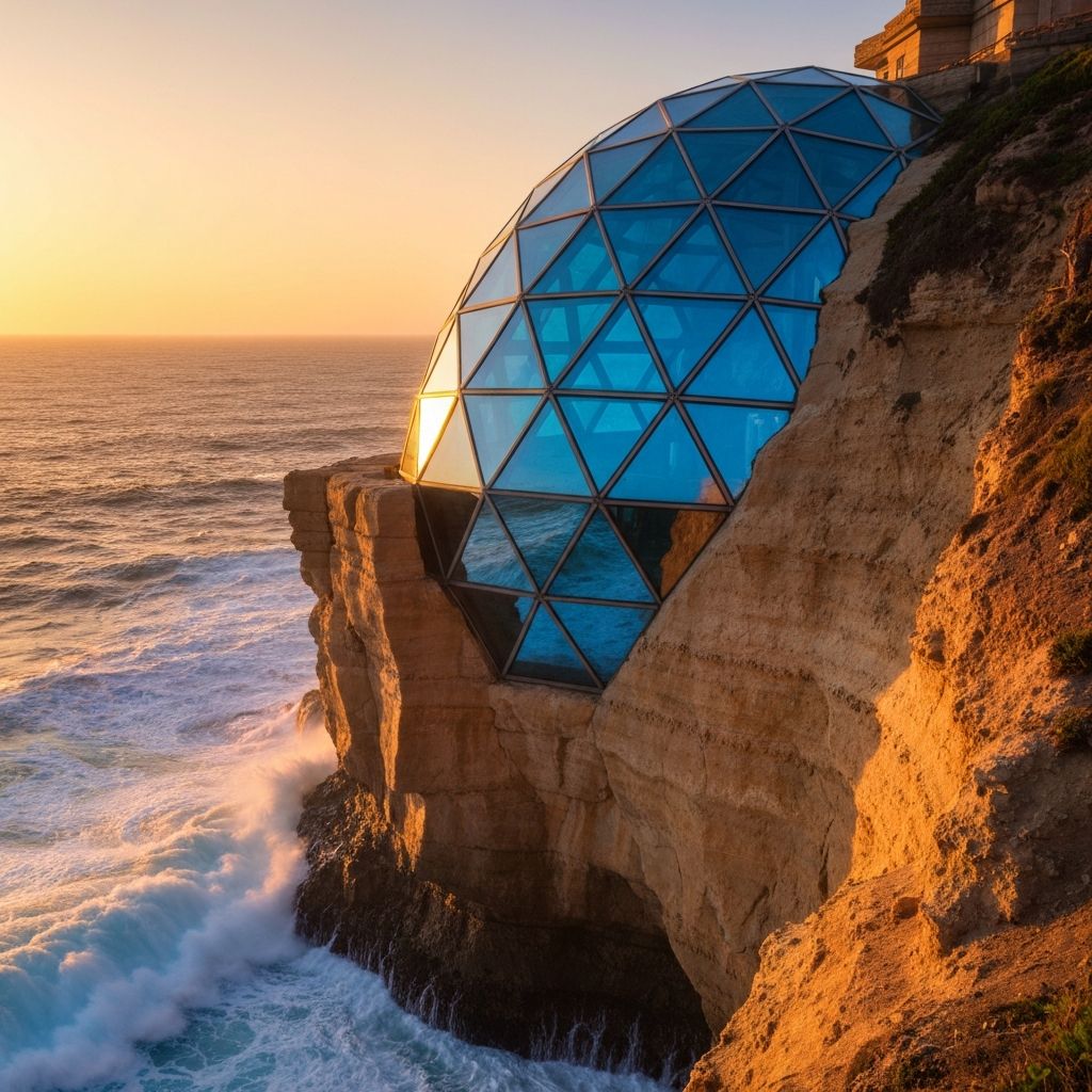 Dome integrated with cliff face