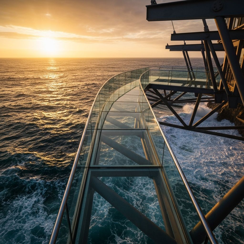 Glass walkway on pier